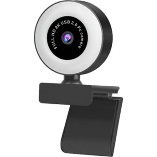 1080P USB Plug and Play Webcam with Built in Microphone Light for Live Video Calls Streaming Video Online Meetings