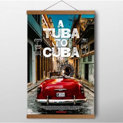 Movie A Tuba to Cuba Retro Car vintage Posters Canvas Wall Art Prints Teak Wood Scrolls Paintings For Living Room Decor