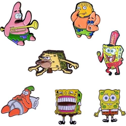 Funny Theme Brooch Patrick Star Collar Pin Classic Cartoon Jewelry