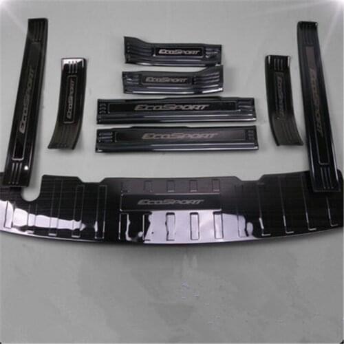 Stainless steel Rear Bumper Car door cover inside and outside door sill plate for Ford Ecosport 2018-2020 Car styling