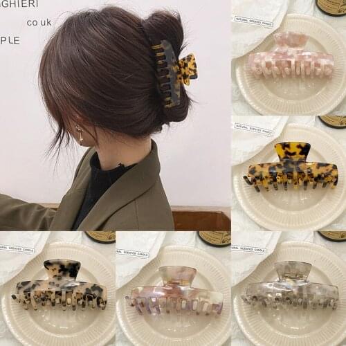 Acetate Crab Hair Claws Romantic Mermaid Geometric Leopard Hairpins For Women Girl Sweet Hair Claw Vintage Hair Accessories