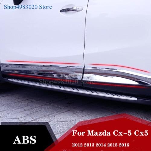 ABS Chrome CAR SIDE DOOR BODY PROTECTOR Molding COVER TRIM FOR 12-16 MAZDA CX-5 CX5 2012 2013 2014 2015 2016 accessories 4PCS