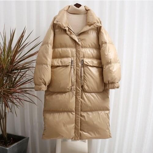 SEDUTMO Winter Long Oversize Duck Down Jackets Women Fashion Warm Thick Coat Autumn Casual Pocket Puffer Jacket ED1447