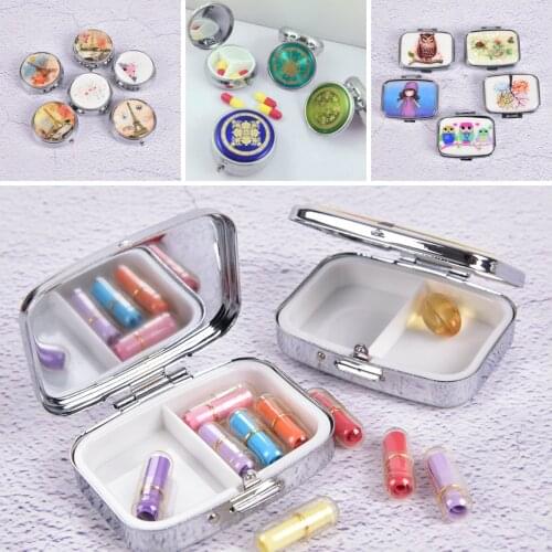 1Pc Advantageous Container Medicine Case Small Cases Metal Round Silver Tablet Pill Boxes Holder Effective Use of Space Hot Sell