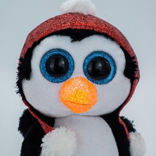 15cm Ty Big Eyes Soft Stuffed Plush Toys Gail The Red Hat Christmas Penguin Plush Animal Collectible Doll Toy Birthday Gift