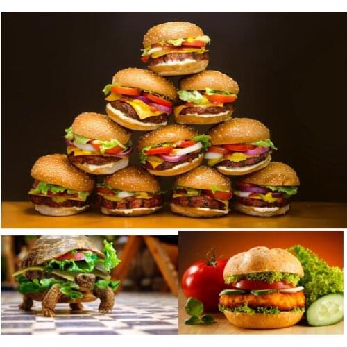 42style Choose Hamburger Cheeseburger Picture Art Film Print Silk Poster for Your Home Wall Decor 24x36inch