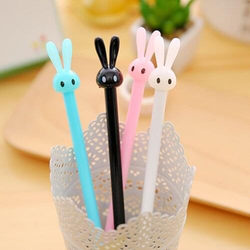 50pcs/lot kawaii gel pen cute candy color rabbit pen for office and school supplies students kids stationary girls gift items