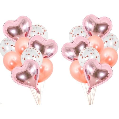 9pcs/18inch rose gold love balloon purple pink blue silver latex balloon wedding decoration birthday party balloon baby shower