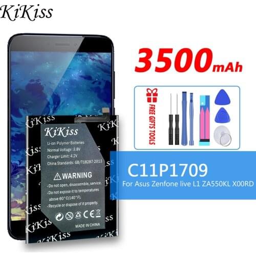 For ASUS C11P1709 Phone Battery For Asus Zenfone live L1 ZA550KL X00RD 3040mAh High Capacity Replacement Battery + Tools
