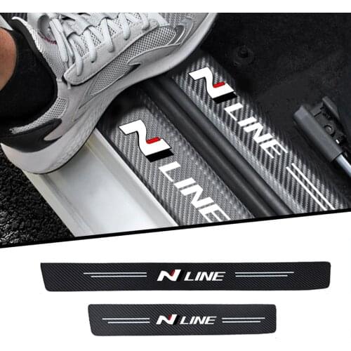 4pcs car sticker carbon fiber texture threshold strip For hyundai i30 i20 ix35 i40 i10 creta tucson tucson kona accent santa fe