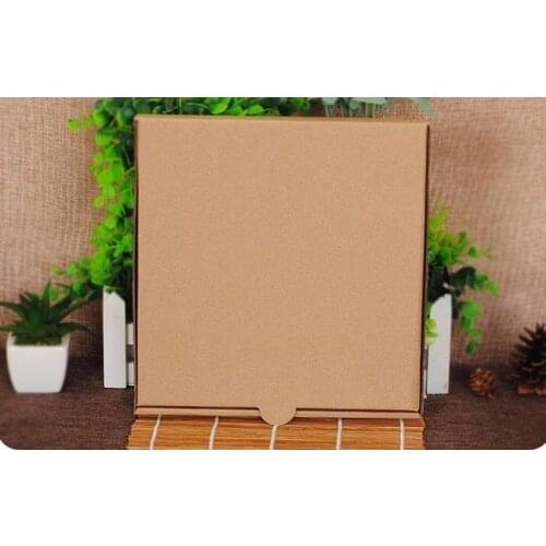 Free Shipping 100pcs/lot Kraft Pizza Box Blank No Printing Party Food Packaging Box (6" 7" 8" 9" 10")/ Can Customized LOGO
