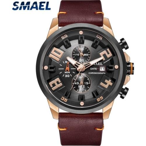 SMAEL Mens Watches Multifunction Sport Quartz Watch Chronograph Men Top Luxury Brand Military Wrist Watch Relogio Masculino