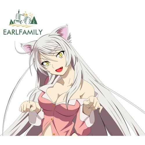EARLFAMILY 13cm x 10.1cm for Neko Hanekawa Anime Funny Car Sticker Occlusion Scratch Decal Windows Graffiti Car Door Protector