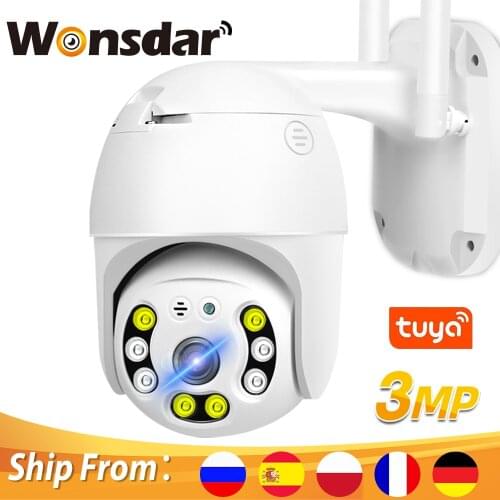 WIFI PTZ Camera Outdoor 3MP HD Security IP Camera Motion Detection Speed Dome Camera Tuya Smart Life Video Surveillance Street