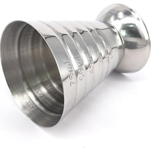 High Quality 75ML Stainless Steel Scale Measuring Jigger Cocktail Wine Drink Shaker Pub Bar Cup Drink Mixer Measuring Tool