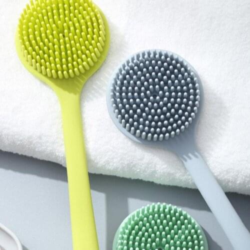 Multifunctional Silicone Bath Brush With Long Handle Double-Sided Back Scrubber Bathtub Brush Skin Massage Health Shower Tool