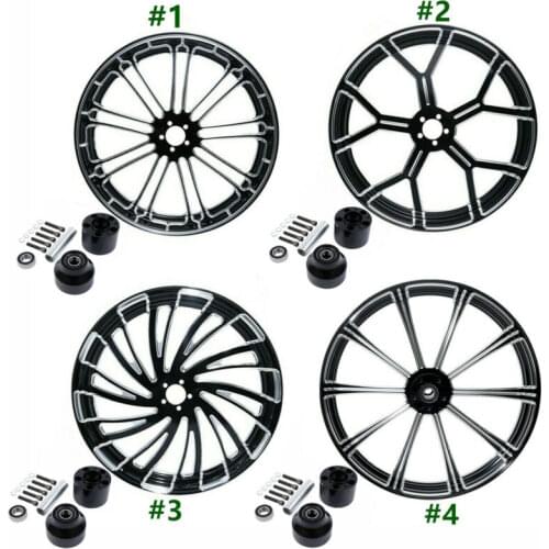 Motorcycle 26''x3.5'' Front Wheel Rim Hub Single Disc For Harley Touring Road King Electra Street Glide 2008-2019 Aluminum