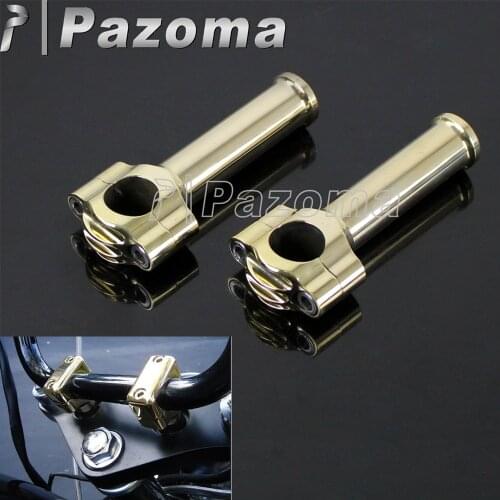 Motorcycle 25mm 1" Black Brass Handlebar Risers Mount Clamp For Harley Dyna Sportster Softail Cafe Racer Custom Honda Shadow VT