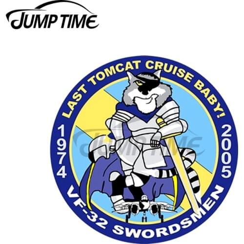 JumpTime 13x13cm VF-32 Swordsmen F-14 Tomcat Last Cruise Decal Military Personality Car Stickers Occlusion Scratch RV Decoration