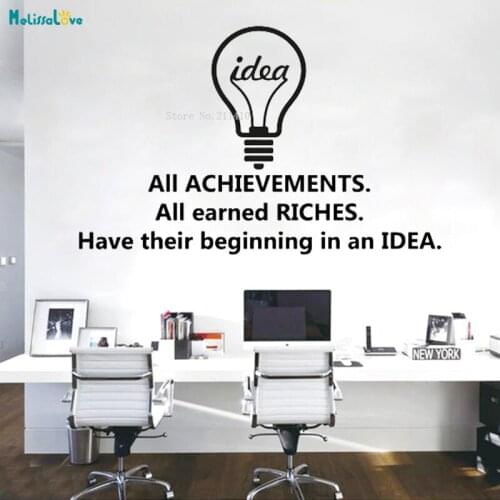 Idea Teamwork Office Art Wall Decal Business Office Stickers Vinyl Wall Mural Quote Inspiration Waterproof Removable YT2161