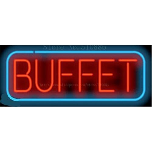 Buffet neon sign Handcrafted Light Bar Beer Pub Club signs Shop Store Business Signboard diet breakfast food17"x14"