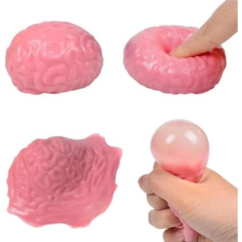 Novelty Squishy Brain Toy Squeezable Fun Toys Relieve Stress Ball Cure Doll Toys For Kids Birthday Gift Funny Brain Toy