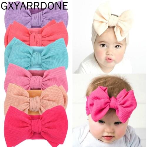 Wholesale 24pcs Baby Girl Headband For Children Hair Bands Printed Big Bow Bullet Fabric Newborns Headband Baby Hair Accessories
