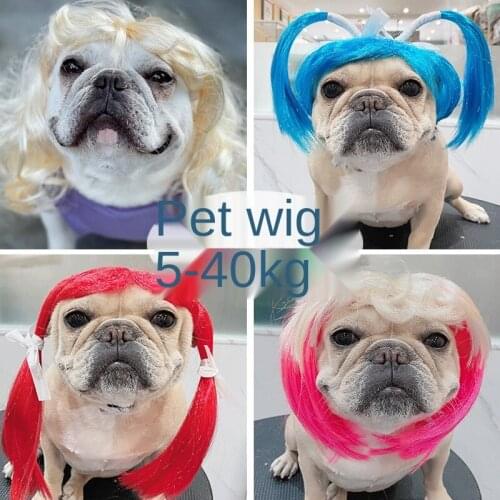 Pet Wig Cosplay Props Dog Cat Cross-Dressing Hair Set Photography Funny Props Head Accessories Prank Supplies All Saints' Day