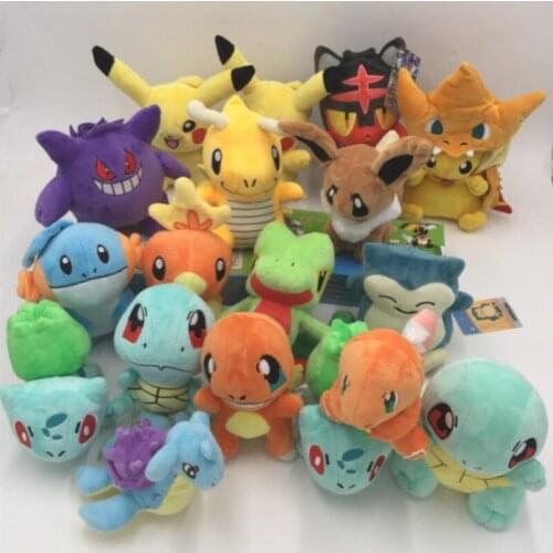 Pokemon Hot Sale Genuine Plush Doll Kabi Miaowa Seed Toy Pokemon Jennie Turtle Little Fire Dragon Doll Game Doll