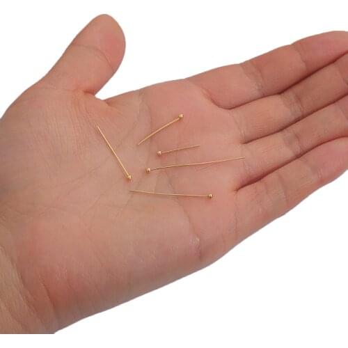 18K Gold Plated 10Pcs/Lot Copper 16/20/25/30/35MM Ball Pin For Jewelry Making Findings Accessories Wholesale Supplies