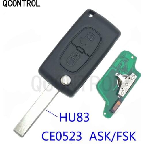 QCONTROL 2 Buttons Auto Car Remote Key Fob ID46 Chip For CITROEN C2 C3 C4 C5 Berlingo Picasso Keyle CE0523 ASK/FSK HU83 Blade