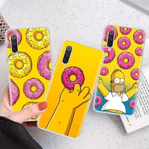 Doughnut Pink Yellow Silicon Phone Case For Xiaomi Note 10 Mi 11 9 8 CC9 10T 9T 5X 6X A3 A2 A1 Lite Pro Poco F1 X3 Cover Coque
