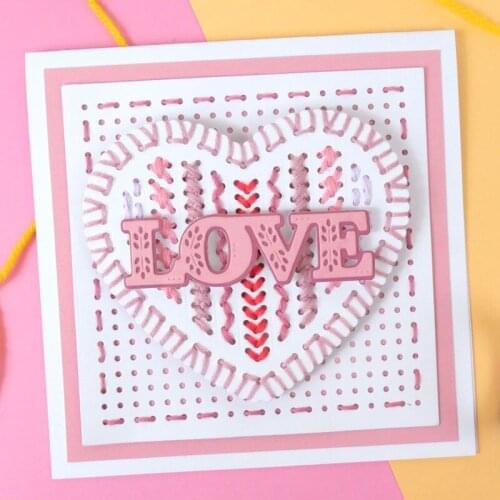Sweet Heart Shape Stitch It Series Metal Cutting Dies For DIY Scrapbooking Photo Album Embossing Paper Cards Making