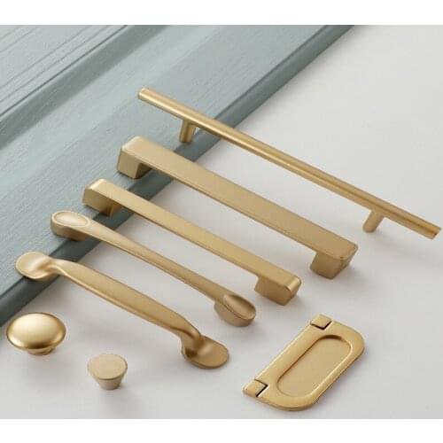Modern Minimalist Gold Light Luxury Cabinet Drawer Handle European Style Kitchen Shoe Cabinet Handle Chest Door Handle