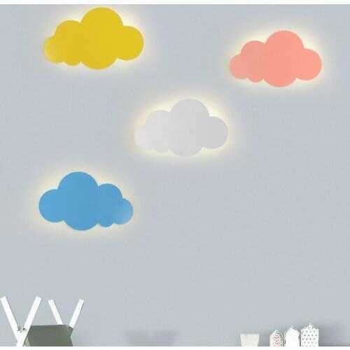 15W Modern Cloud Wall Lamp Lights White Pink LED Wall Mounted Living Room Girl Children Bedroom Light Decoration 110v 220