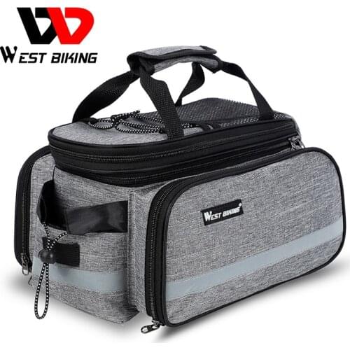 WEST BIKING Waterproof Bicycle Bags For Cycling Bag Seat Pannier Pack Luggage 10-25L Bike Rear Rack Trunk Bag With Rain Cover