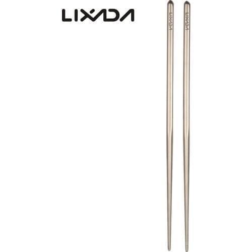 Lixada 1 Pair Titanium Chopsticks Outdoor Chopsticks Titanium Spork Exquisite Non-slip Palillo Chino Reusable Chopsticks
