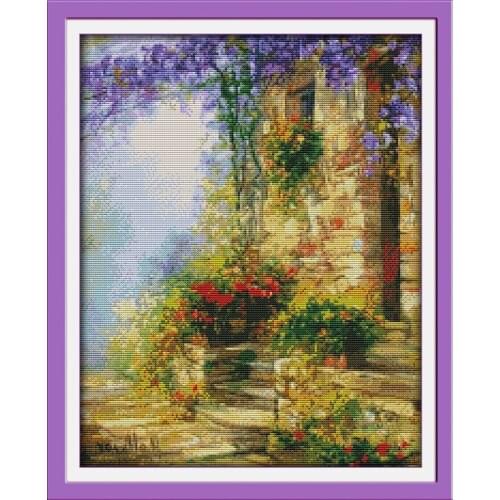 Everlasting Love Christmas Flower Path Ecological Cotton Cross Stitch 11CT 14CT DIY Gift Stamped Printed New Wedding Decoration