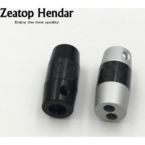 1Pcs Carbon Fiber Pants Y Splitter One 5mm to Two 3.2mm Hole Speaker Audio Wire Metal Slider Plug for Upgrade Headphone Cable