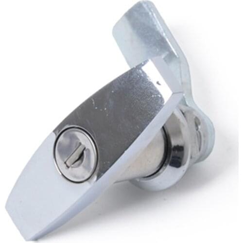 Rear Fixing T Handle Lock Zinc Alloy Tool Box Garage Door T Lock with Keys Industrial Cabinet Lock for Trailer Caravan Canopy