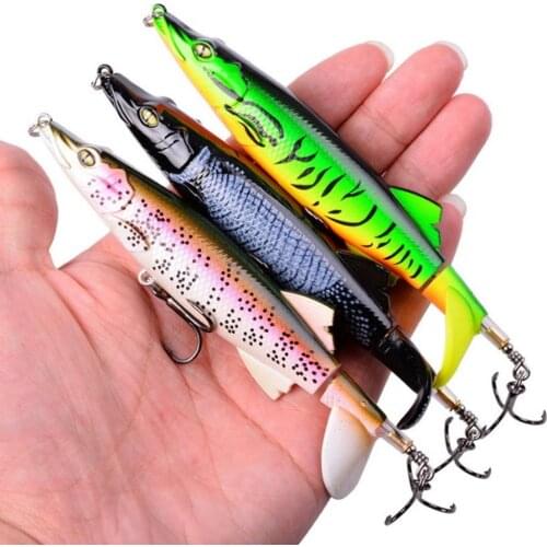 1pcs New Whopper Plopper 13cm 16g Popper Lure Topwater Floating Artificial Wobbler Hard Bait Rotating Tail Fishing Tackle