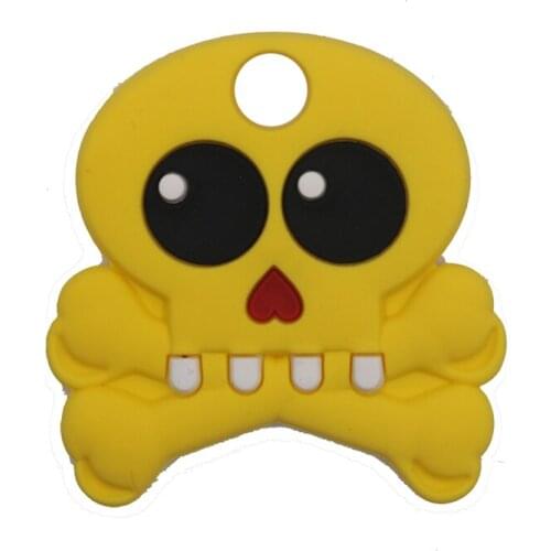 1pc Skull Silicone Teether Cartoon Baby Teether Toys DIY Teething Necklace Pendant Food Grade Silicone Beads Chew Soft Bebe Gift