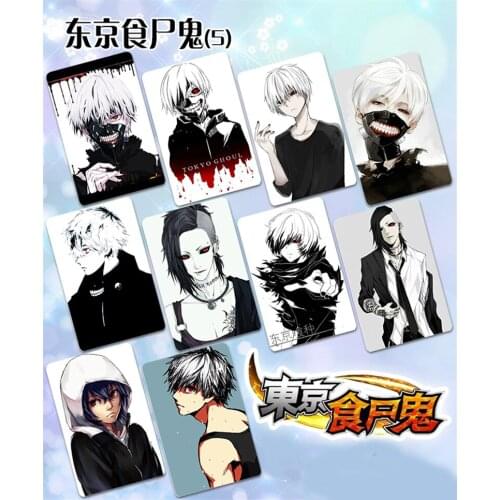 10pcs/set Anime Cartoon Tokyo Ghoul Printed Bus Card Stickers Cosplay Accessories Decor Boy Girl DIY Toy Gift