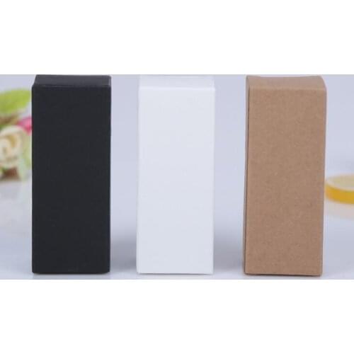 2.8x2.8x7cm Kraft Paper Cardboard Box Lipstick Cosmetic Perfume Bottle Essential Oil Packaging Box Black White LX1852