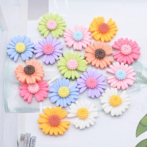 20Pcs/lots 20MM Mini Frosting Flower Resin Flat Back Resin Accessories for Jewelry Making DIY Phone Shell Crafts Ornament