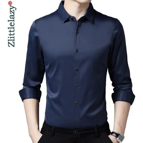 2021 brand designer solid mens shirts for men clothing korean fashion long sleeve shirt luxury dress casual clothes jersey 23602