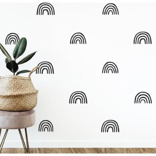 32Pcs Nordic Scandinavian Rainbow Wall Sticker Kids Room Nursery Rainbow Sky Wall Decal Bedroom Vinyl Decor