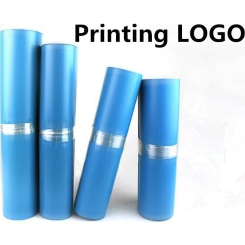 500PCS Printing LOGO Poly Mailer Mailing Bag Envelope Blue Express Courier Bag Storage Packaging Bag