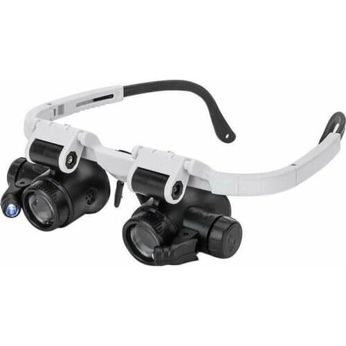 8X 15X 23X Head-mounted Magnifier Double Eye Loupes Lens Magnifier LED Light Jewelry Watch Repair Tool Reading Magnifier Tool