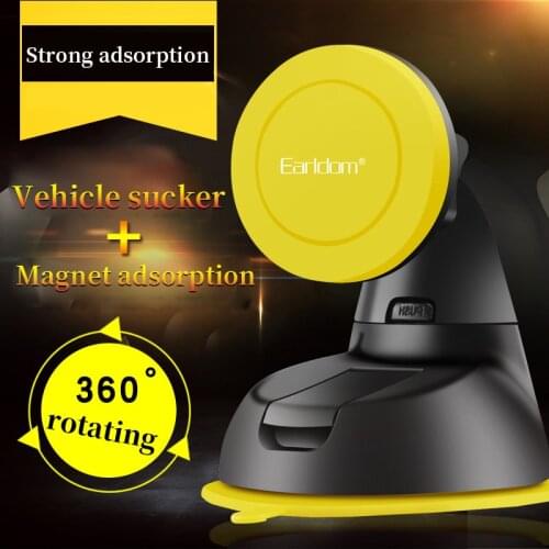 Earldom Car Vehicle Mobile Phone Holder Stand Support 360 Rotate Magnetic Plate With Suction Cup